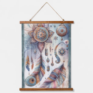 Dreamcatcher in einem Bohemischen Thema Wandteppich Mit Holzrahmen