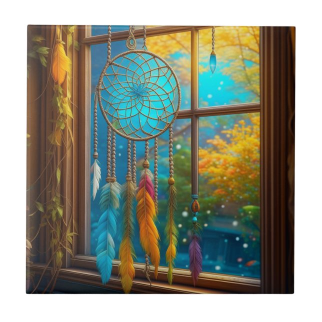 Dreamcatcher in Window Boho Fliese (Vorderseite)