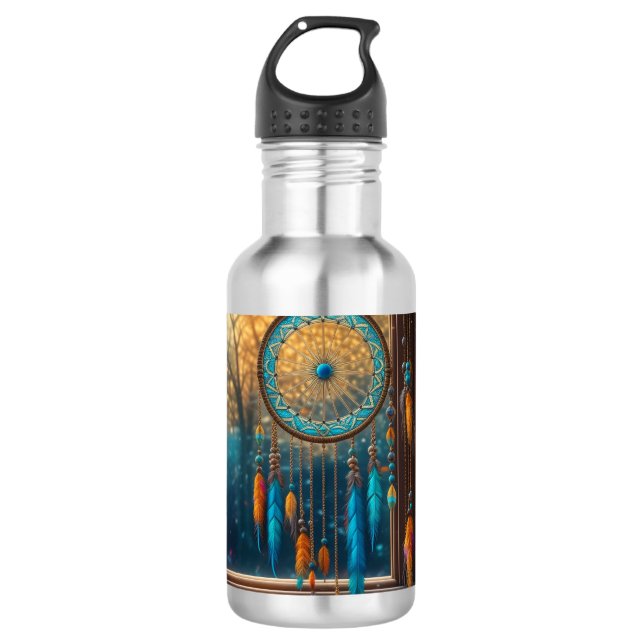 Dreamcatcher in Windows-Herbstlauben Edelstahlflasche (Vorderseite)