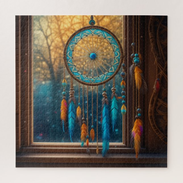 Dreamcatcher in Windows-Herbstlauben Puzzle (Vertikal)