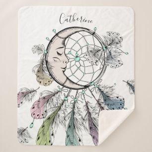 Dreamcatcher-individuelle Name-Fleecedecke Sherpadecke