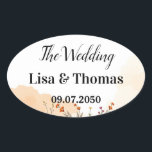 Dreamcatcher Macrame Wedding Ovaler Aufkleber<br><div class="desc">Inspire your decor with this seamless Bohemian wedding pattern highlighting dreamcatchers hanging from branches,  feather accents,  macrame patterns,  flowing lace,  wildflowers,  vintage lanterns,  nomadic rugs,  sunset terracotta and sage greens,  ethereal mist,  henna motifs,  and woven wood in a free-spirited,  natural setup.</div>