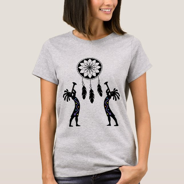 Dreamcatcher Native American Kokopelli T-Shirt (Vorderseite)