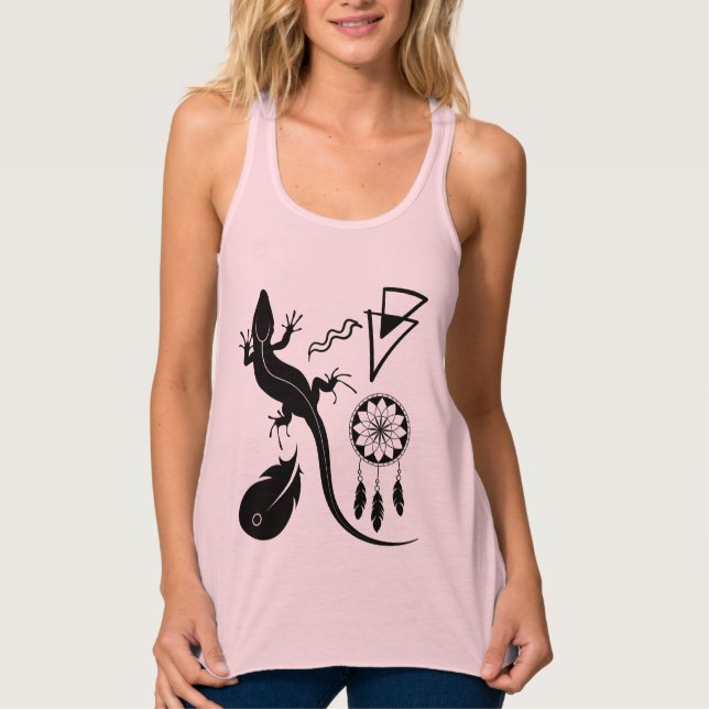 Dreamcatcher - Petroglyph Symbole im Südwesten Tank Top (Vorderseite)
