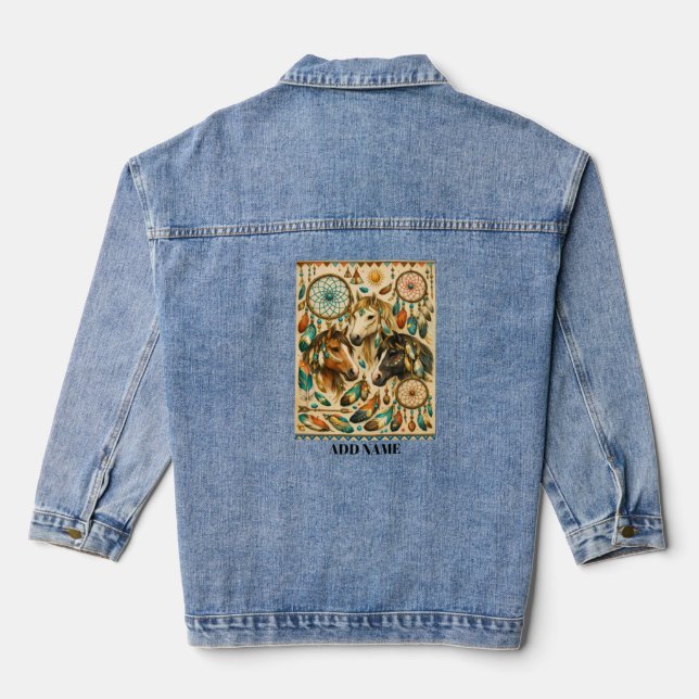 Dreamcatcher-Ponys Jeansjacke (Rückseite)