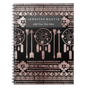 Dreamcatcher Rosen-Goldstammes- Azteke auf Notizblock