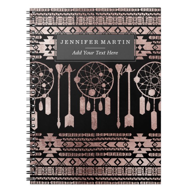 Dreamcatcher Rosen-Goldstammes- Azteke auf Notizblock (Vorderseite)