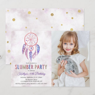 Dreamcatcher Slumber Party jedes Foto Geburtstag Einladung