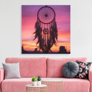 Dreamcatcher-Sonnenuntergang-Wandkunst – Boho-spir Leinwanddruck