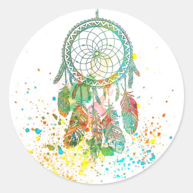 Dreamcatcher-Spritzer Runder Aufkleber (Vorderseite)