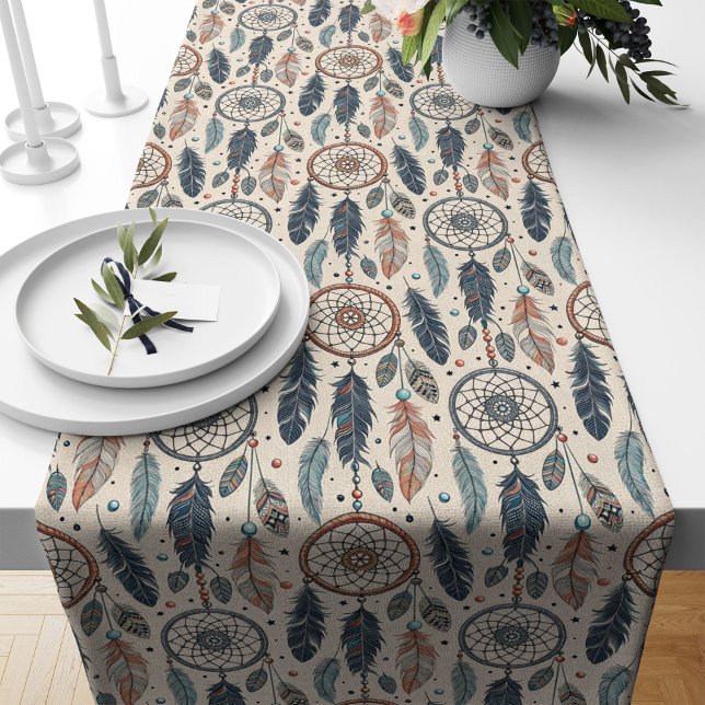 Dreamcatcher Table Runner - Boho Festival Vibes Großer Tischläufer (Dreamcatcher Table Runner – Boho Festival Vibes)