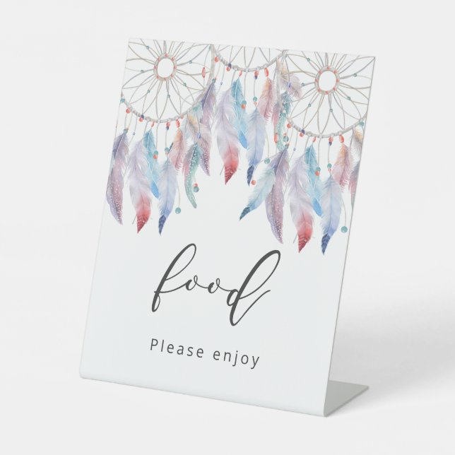 Dreamcatcher Theme Boho Baby Showfood Sockelschild (Vorderseite)