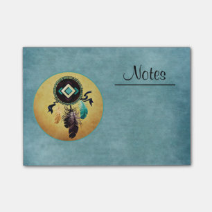 Dreamcatcher über einen blauen Hintergrund Post-it Klebezettel