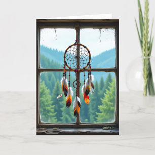 Dreamcatcher und Gebirge   Happy Birthday Karte