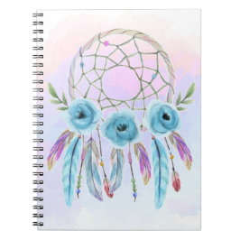 Dreamcatcher Watercolor Feathers Rustic Boho Chic Notizblock
