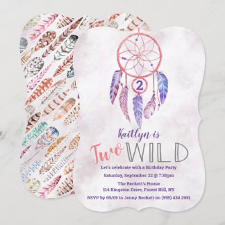 Dreamcatcher Zwei Wild 2. Geburtstagseinladungen Einladung