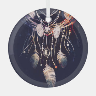 Dreamcatcher, Zweige, boho Stil, digitale Kunst. Ornament Aus Glas