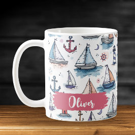 Dreame Skizzen von Sailboats Anchors & Lighthouses Kaffeetasse