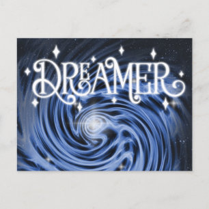 "Dreamer" Blue Vortex im Weltraum Postkarte