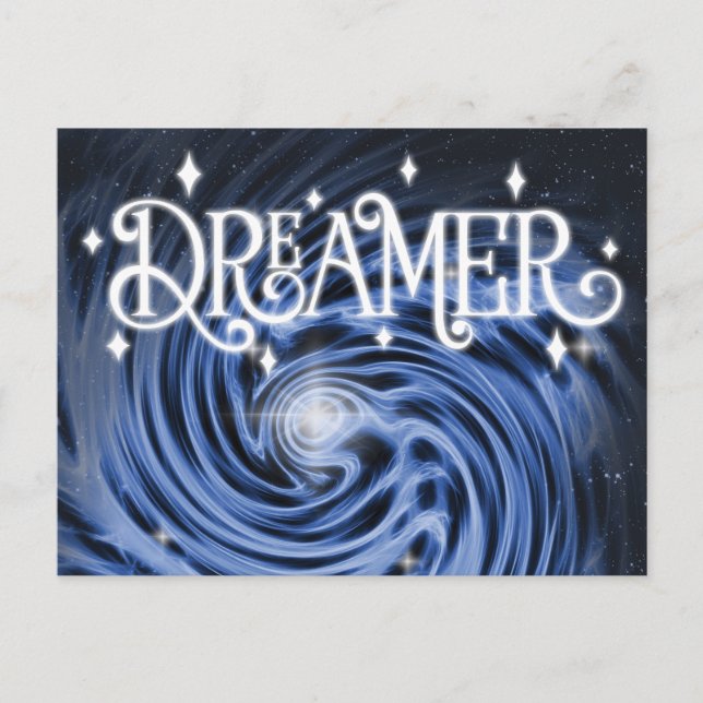 "Dreamer" Blue Vortex im Weltraum Postkarte (Vorderseite)