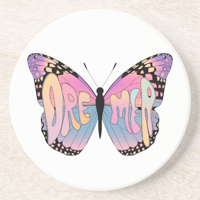 Dreamer Butterfly Vibes Getränkeuntersetzer (Vorne)