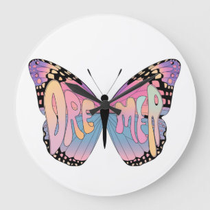 Dreamer Butterfly Vibes Große Wanduhr