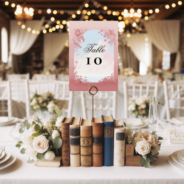 Dreamer Himmel, märchenhafte Hochzeit Tischnummer (Fairytale inspired wedding table numbers, featuring a romantic landscape)