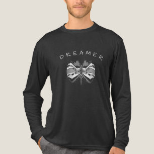 "Dreamer" mit grauem Holzkohle-Schmetterlingsmotiv Tri-Blend Shirt