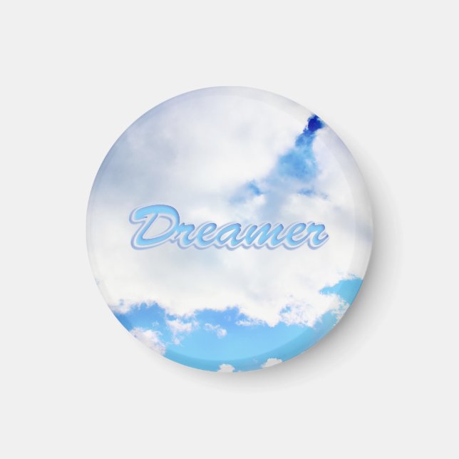 Dreamer Puffy weiße Wolken und Blue Sky Magnet (Vorne)