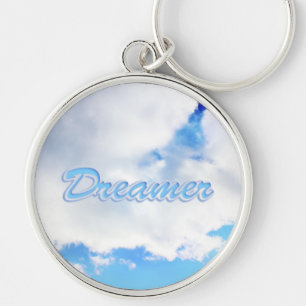 Dreamer Puffy weiße Wolken und Blue Sky Schlüsselanhänger