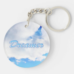 Dreamer Puffy weiße Wolken und Blue Sky Schlüsselanhänger