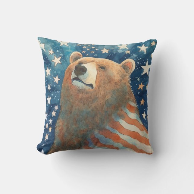 Dreamer US Flagge Bear Kissen (Vorderseite)