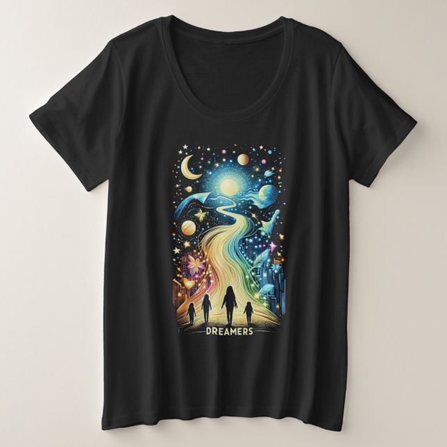 Dreamers Light Paths Große Größe T-Shirt (Design vorne)