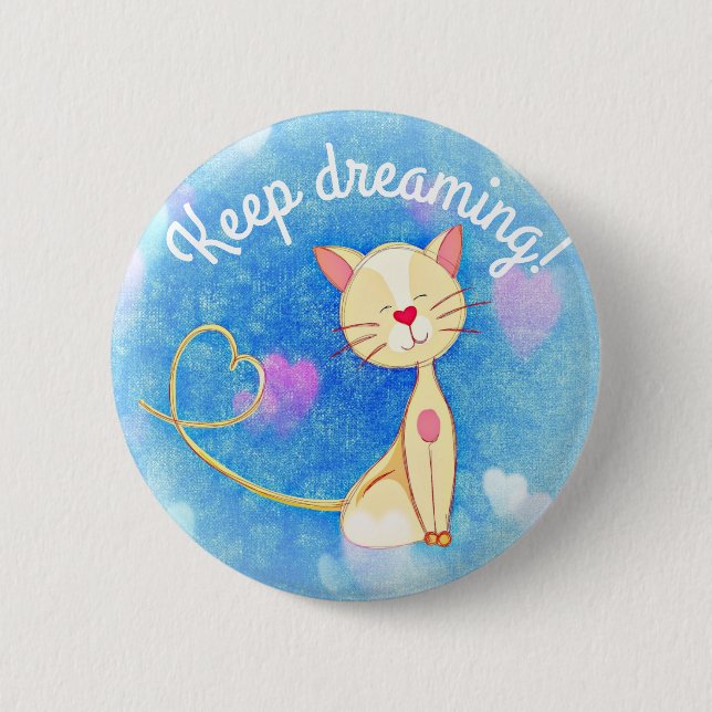 Dreaming Cat Button (Vorderseite)