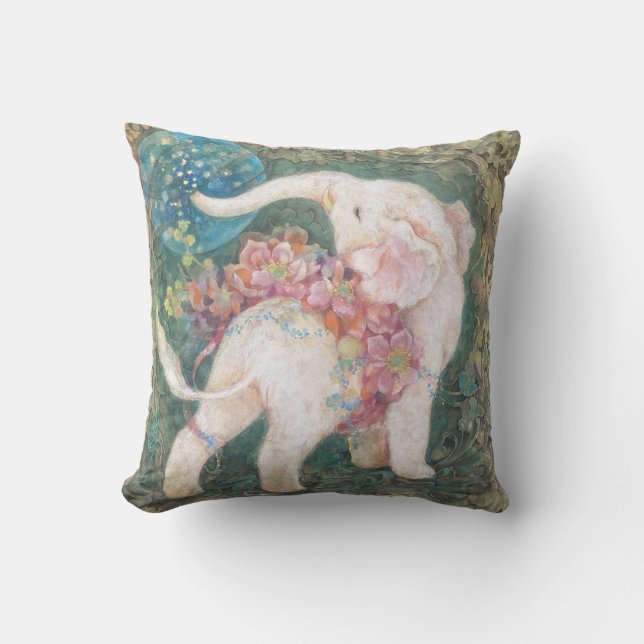"Dreaming Elephant" A Symbol of Hope  Kissen (Vorderseite)