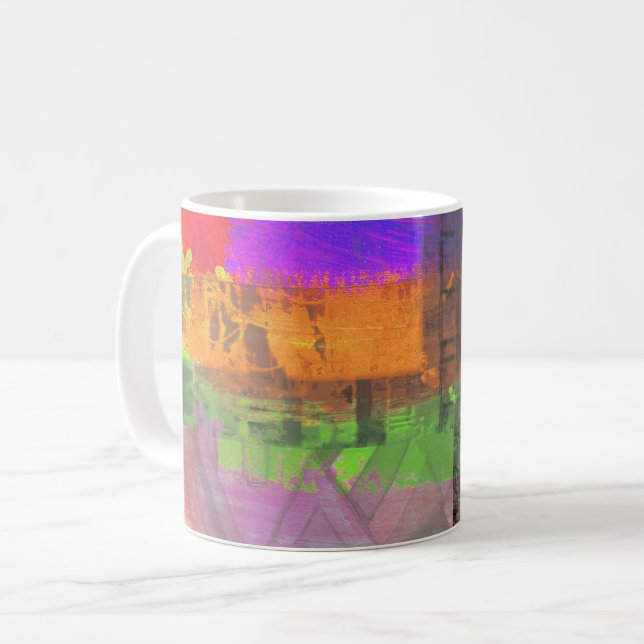 "Dreaming in the Millions" abstract art coffee mug Kaffeetasse (Vorderseite Links)