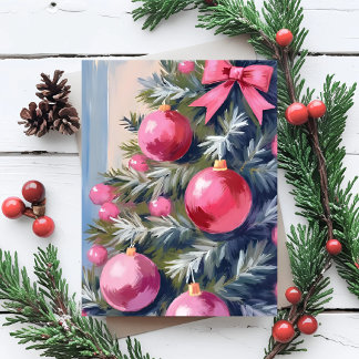 Dreaming of a Pink Christmas | Merry Watercolor Feiertagskarte