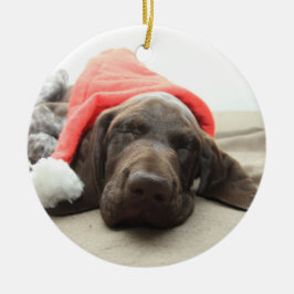 Dreaming of Santa - German Shorthair Puppy Keramikornament