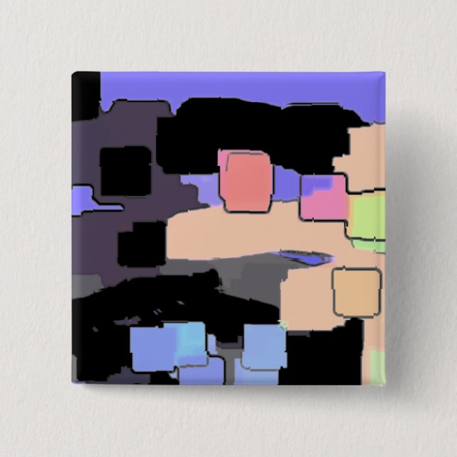 "Dreaming of Sky" Geometrische Kunst Button (Vorderseite)