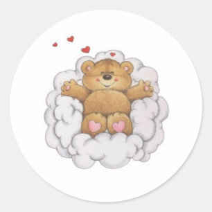 Dreaming Teddy Runder Aufkleber