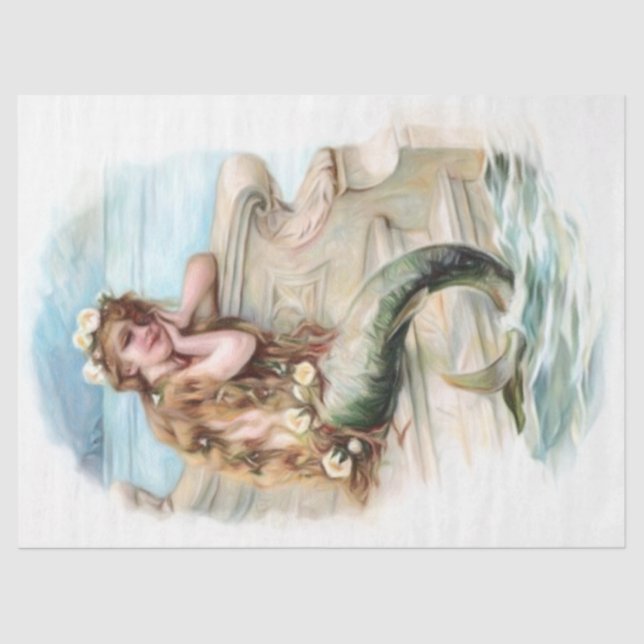 Dreaming Vintag Mermaid Child #6, 18lb 17x23 Seidenpapier (Vorderseite)