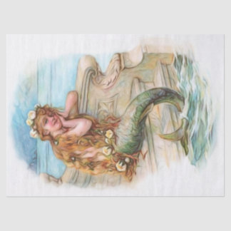 Dreaming Vintag Mermaid Child #7, 18lb 17x23 Seidenpapier