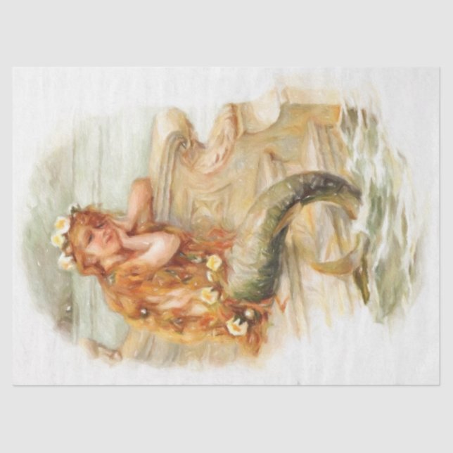 Dreaming Vintag Mermaid Child #8, 18lb 17x23 Seidenpapier (Vorderseite)
