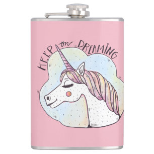 Dreaming Whimsical Unicorn Flachmann