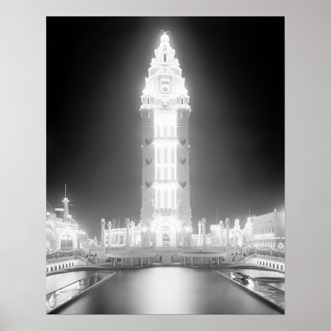 Dreamland auf Coney Island, 1905. Vintages Foto Poster (Vorne)