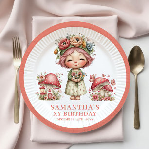 Dreamland-Fee 5. Geburtstag Blush Rosa Papier Pappteller