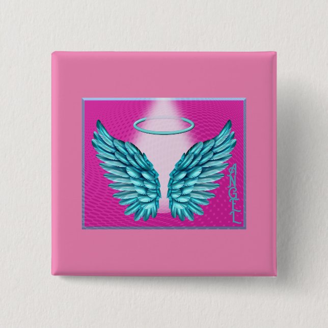 "Dreamlike Angelic Wings and Halo" Button (Vorderseite)