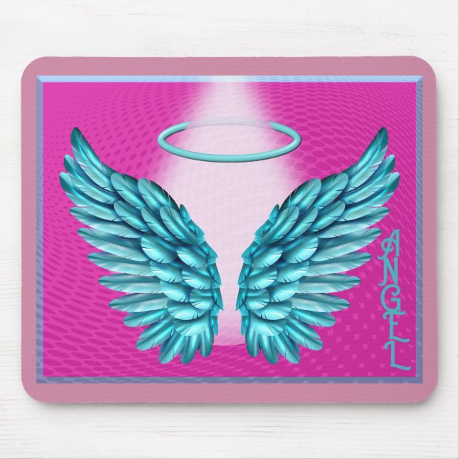 "Dreamlike Angelic Wings and Halo" Mousepad (Vorne)