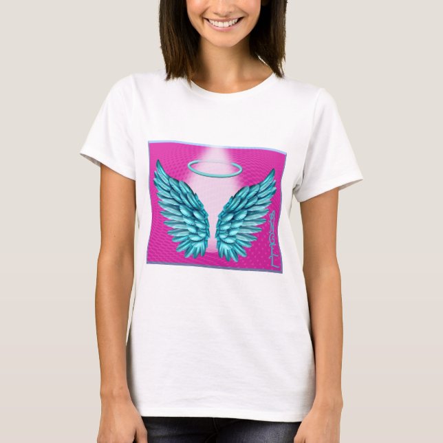 "Dreamlike Angelic Wings and Halo" T-Shirt (Vorderseite)