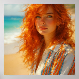 Dreamlike Beauty - Bezauberndes Strandportrait Poster